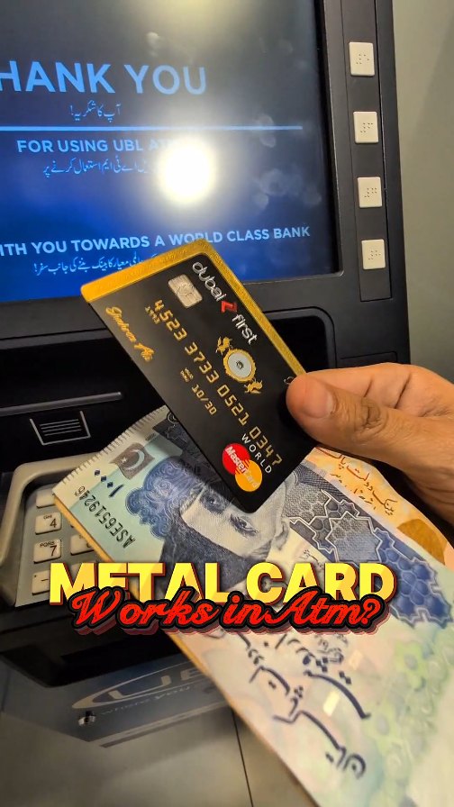 Cash withdrawal with our metal card